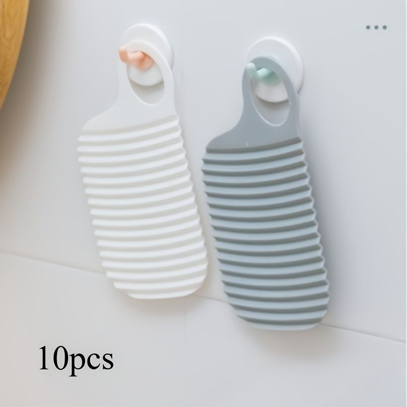 1pc Household Thickened Plastic Washboard, Anti-Slip Design with Clothes Pegs, Durable Laundry Tool for Dorm Use, Wash Underwear, Socks & Delicates, Random