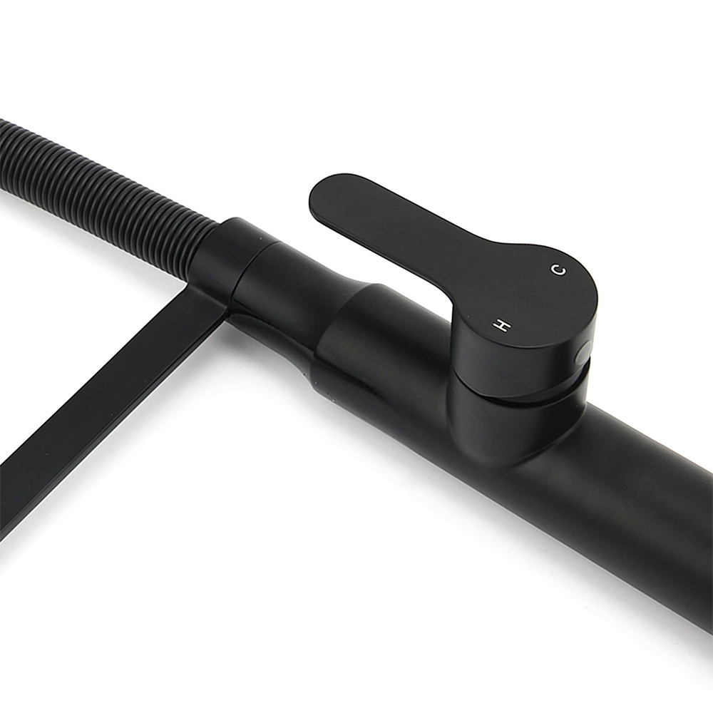 Matt Black Kitchen Sink Basin Mixer 360º Swivel Faucet Tap Pull Out Spout WELS — image 6