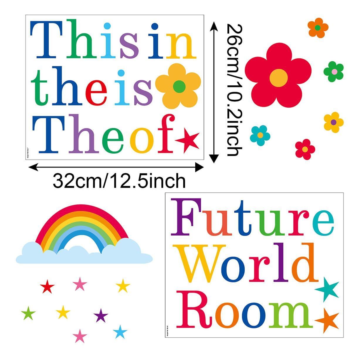 Kids Wall Decals Classroom Decals Colorful Inspirational Quotes Wall Stickers Motivational Sticker Splatter Handprint Wall Decals โ image 5