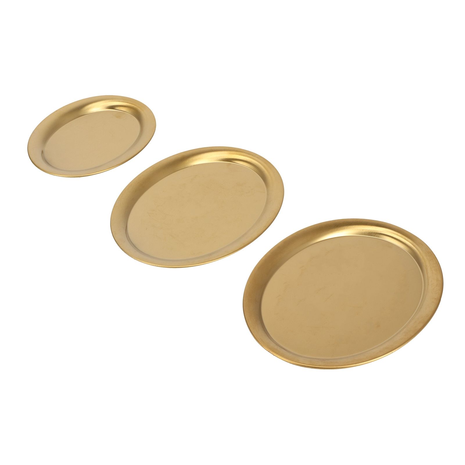 3pcs Stainless Steel Dessert Tray Mirror Polishing Process Snack Jewelry Display TrayGold — image 6