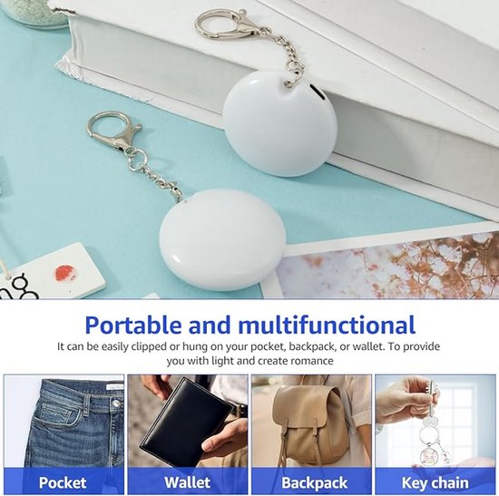 Night Light - With Automatic Sensor Function - Keychain - Gift for Girls and Women - Accessory for Women's Handbag(2 Lights) — image 3