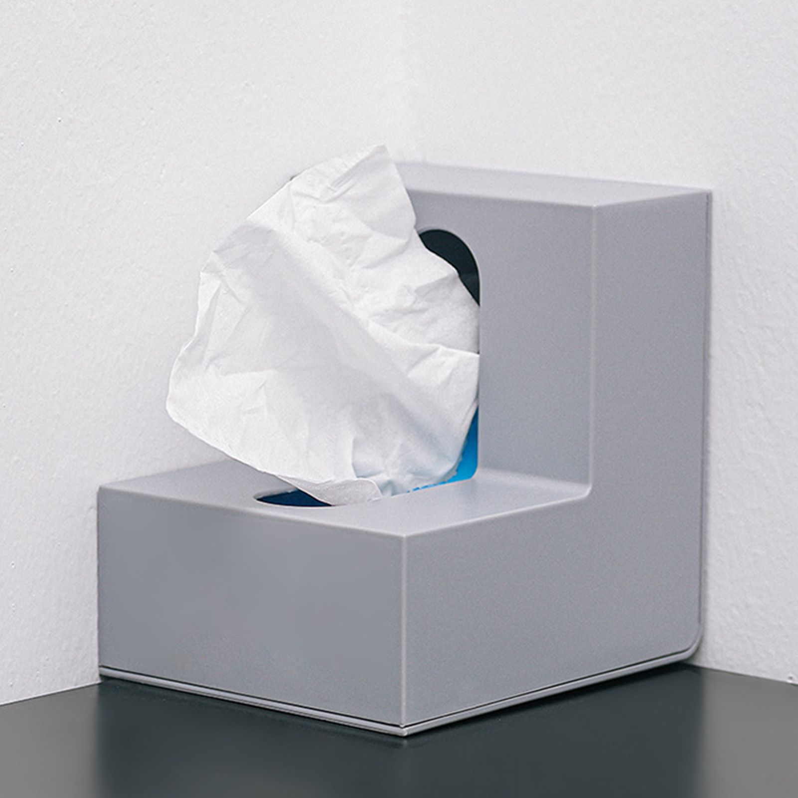 Nordic Style Plastic Tissue Box Holder Personality Simplicity Tissue Storage Box for Restaurant Living Room Desktop Gray — image 6