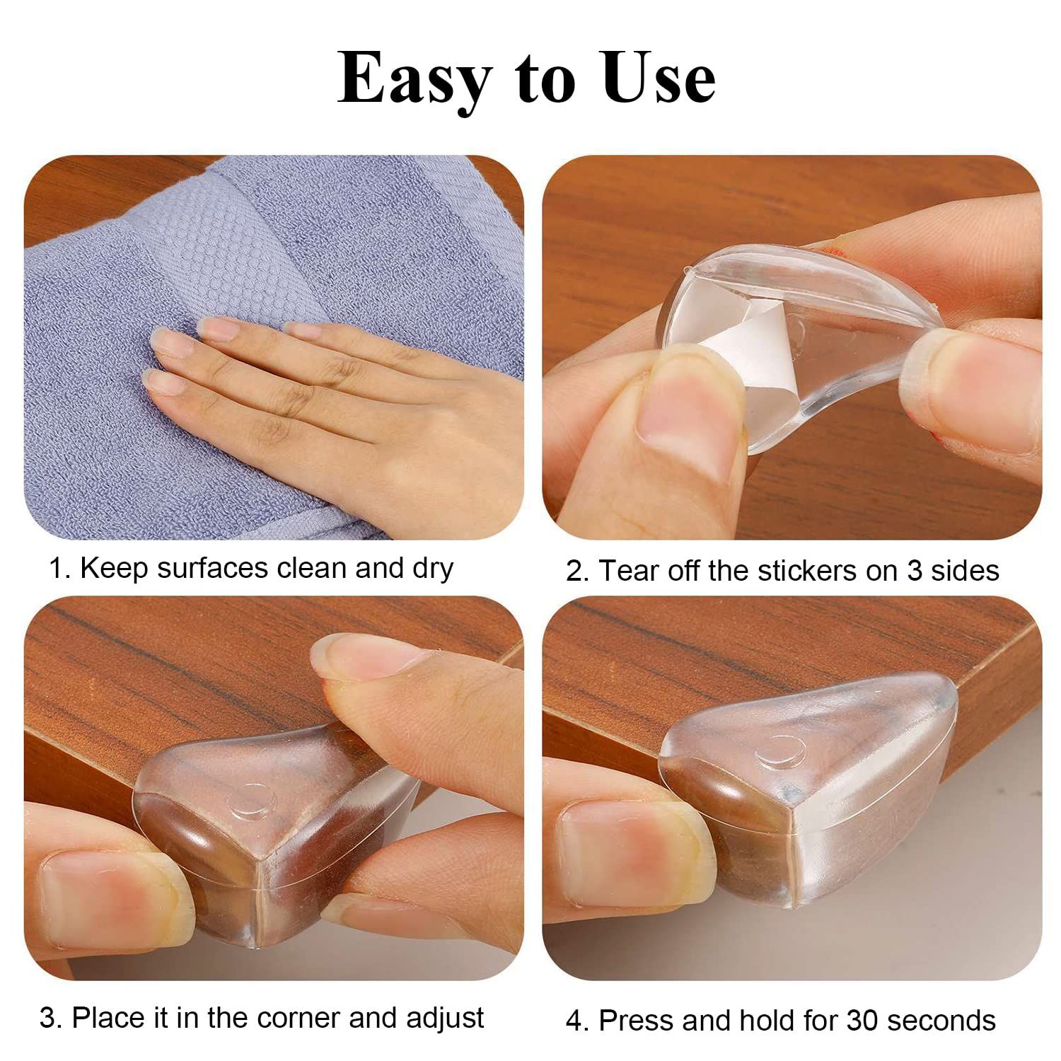 16 Pack Corner Protector for Baby, Furniture Corner Guard & Edge Safety Bumpers to Cover Sharp Furniture & Table Edges — image 4