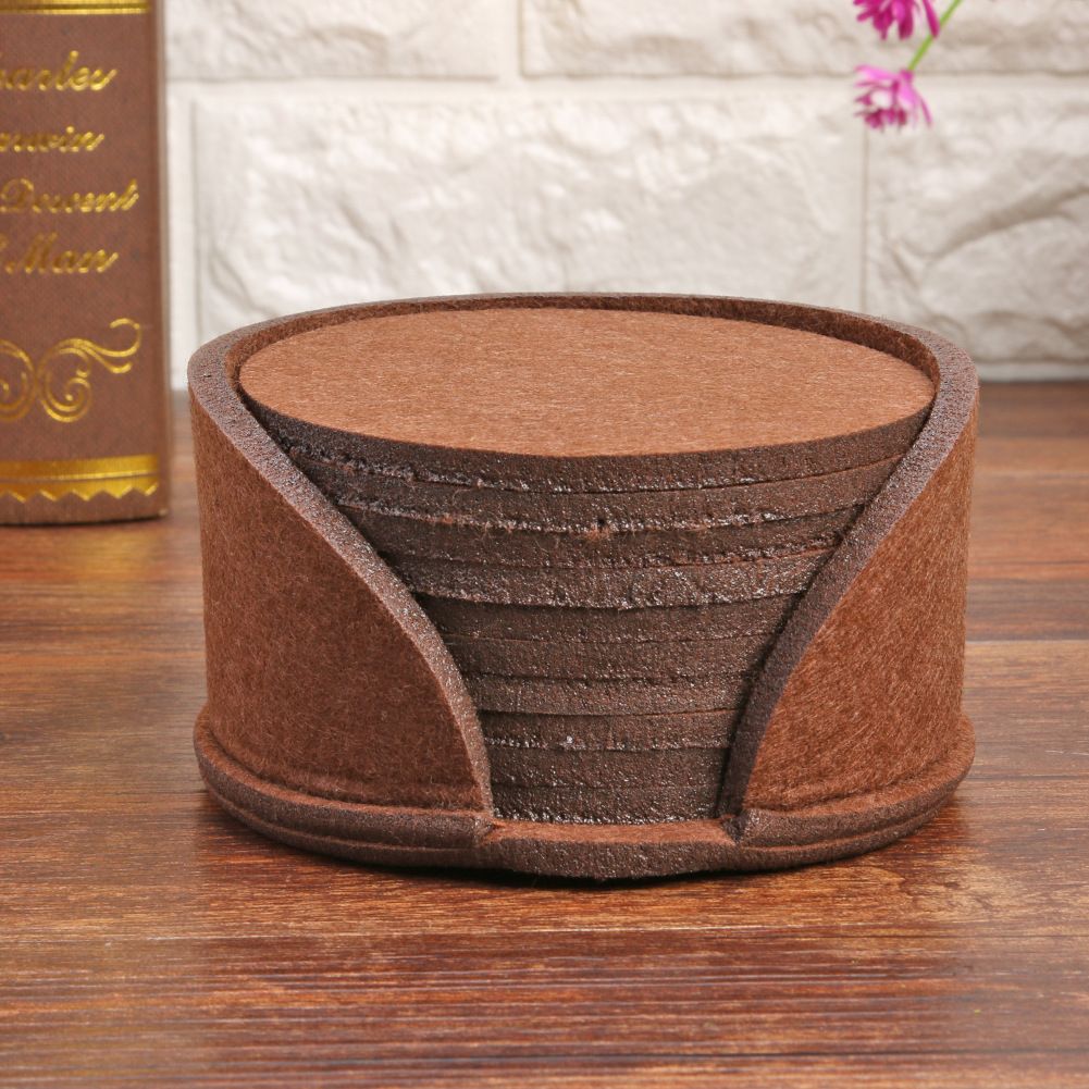 Flexible Felt Coasters Set of 10 Temperature Stain Resistant Easy to Clean Dishwasher Safe Scratch-Resistant Anti-scalding Durable — image 4
