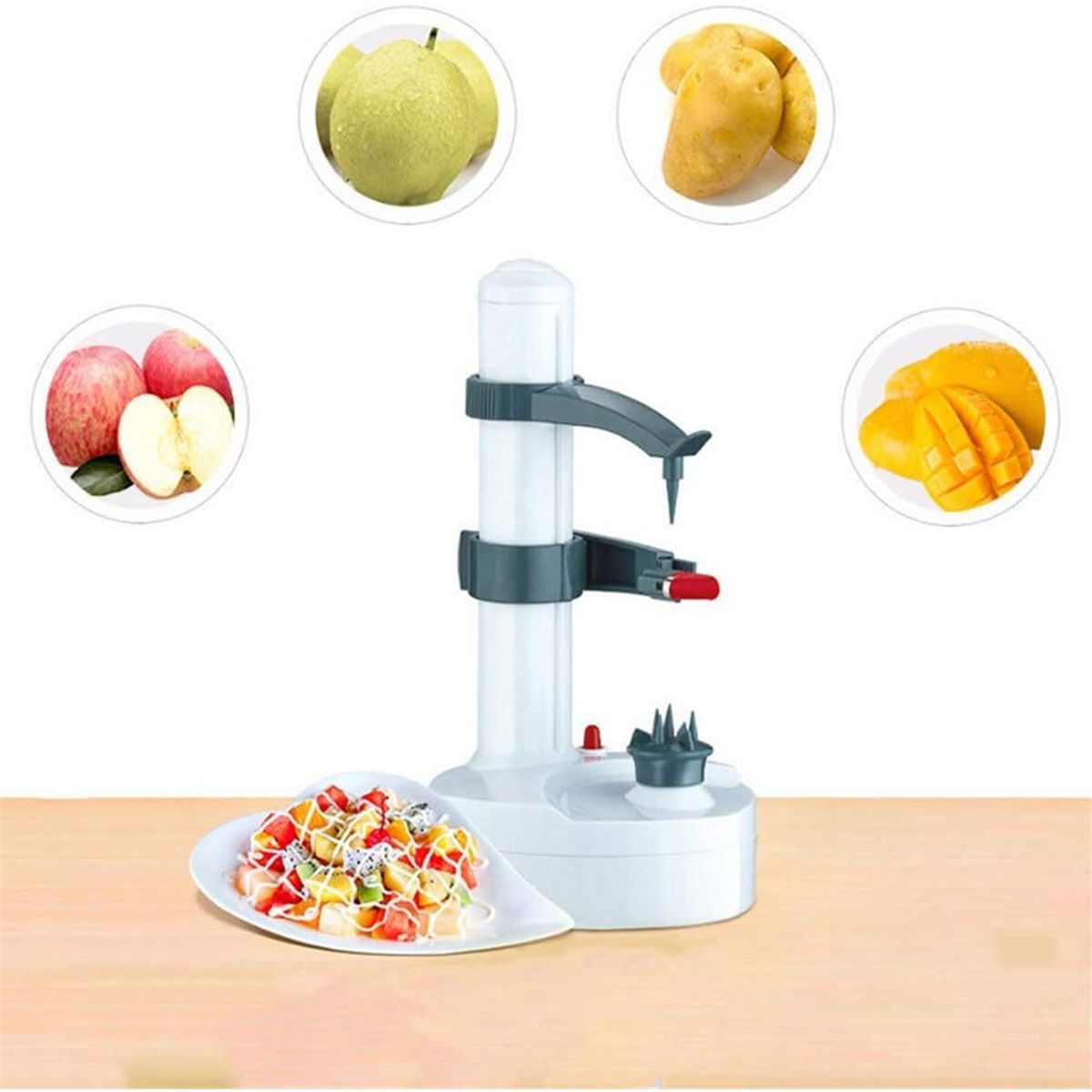 Electric Potato Peeler for Kitchen Vegetable Peelers for Zucchini Carrot Automatic Potato Peeler Electric Peeler Fruit Peeler for Apples Orange Mango — image 5