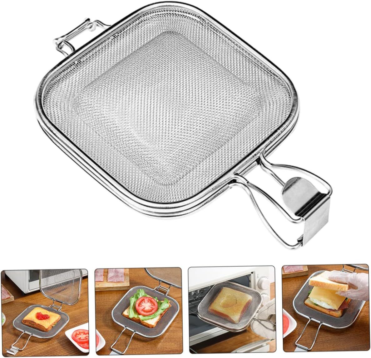 Stainless Steel Sandwich Roasting Net Clip for Oven and Grill Bread Baking Tool for Toast Sandwiches and Barbecue Cooking — image 2