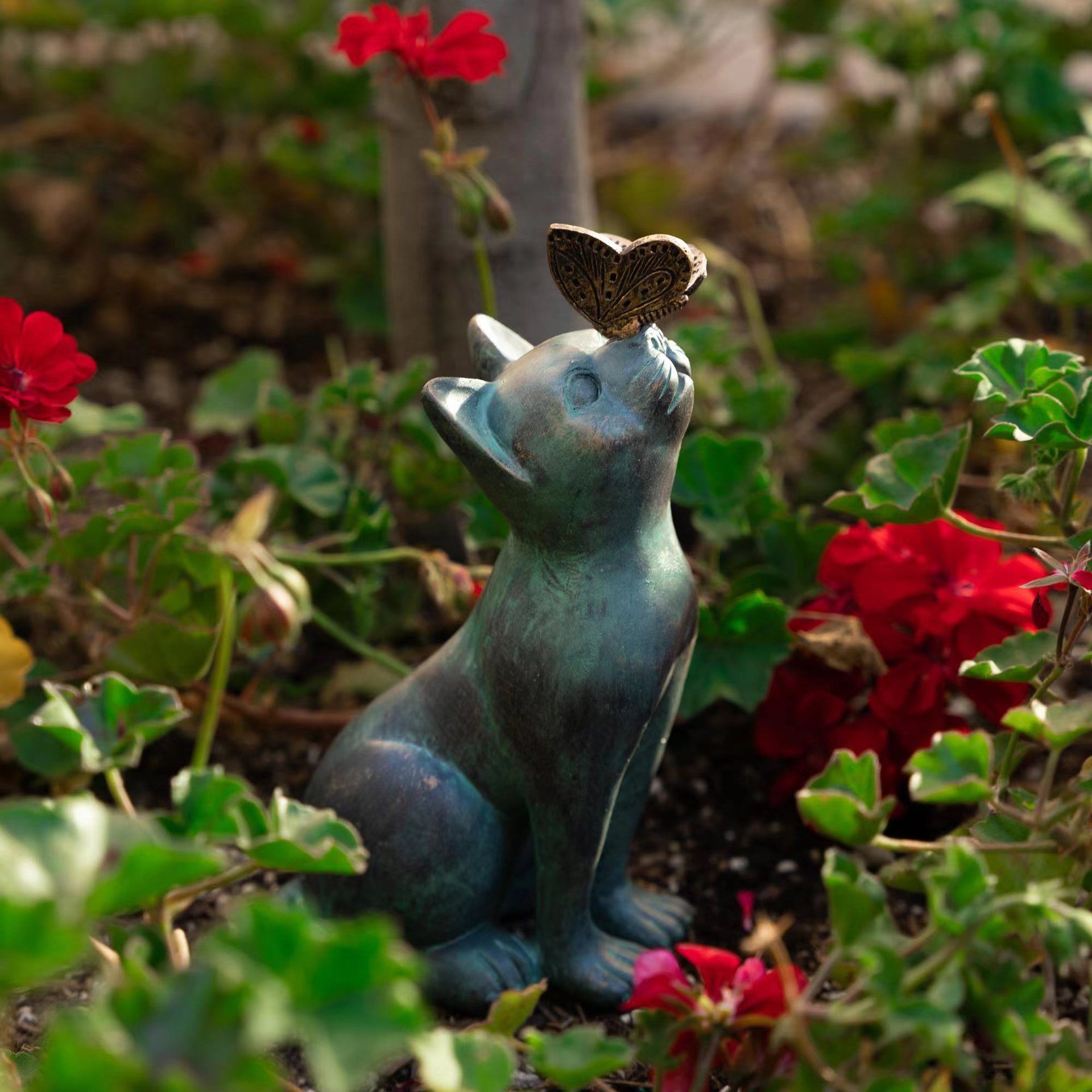 Cat Memorial Figurine with Butterfly Resin ornaments and cute decorations - Cat Statue Pet Memorial Gifts — image 4