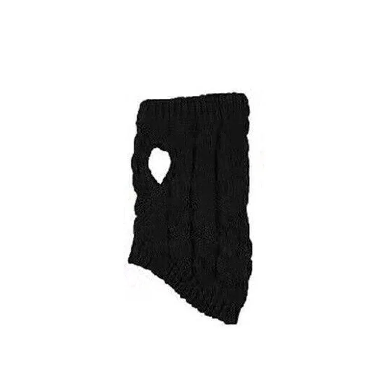 Puppy Dog Jumper Winter Warm Knitted Sweater Pet Clothes Small Dogs Coat Thermal L Size - Black