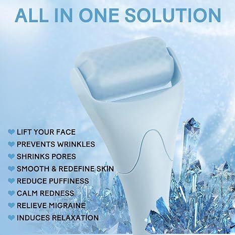 Ice Roller for Face,Eyes,Women Gifts Idea,Therapeutic Cooling to Tighten Brighten Complexion and Reduce Wrinkles,Massager Under Eye Puffiness,Migraine and Pain โ image 2