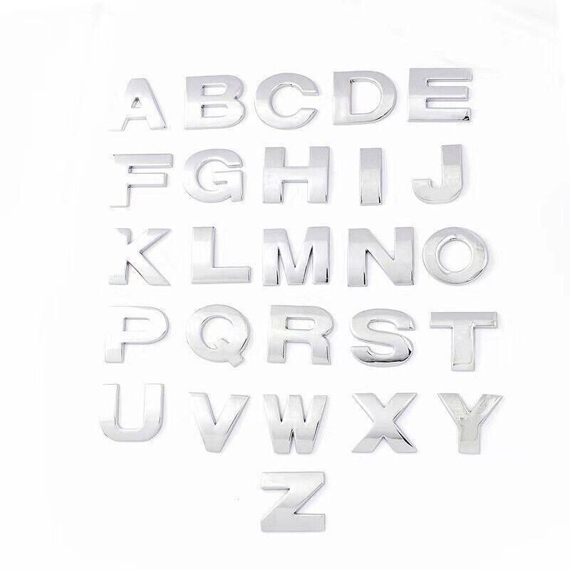 A-Z Alphabet Letters Car Sticker Self Adhesive Auto Badge Emblem 3D Chrome Good - D — image 3