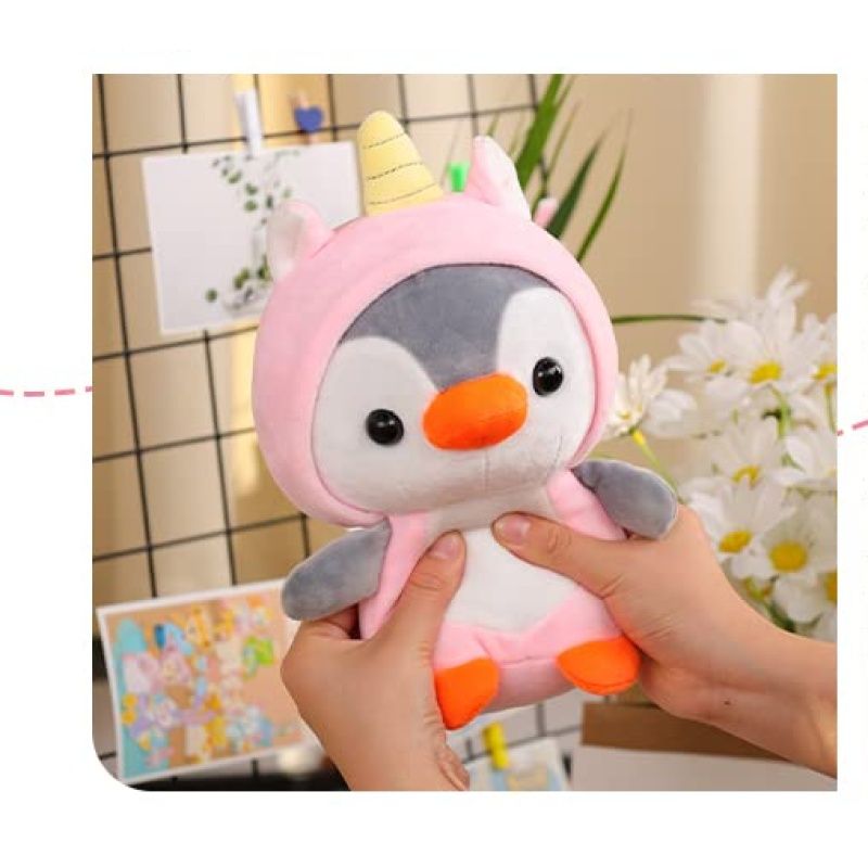 Penguin Plush in Pink Unicorn Costume, Soft Plushies Stuffed Animal Toy Gift for Kids and Lovers for children, girls, boys โ image 4