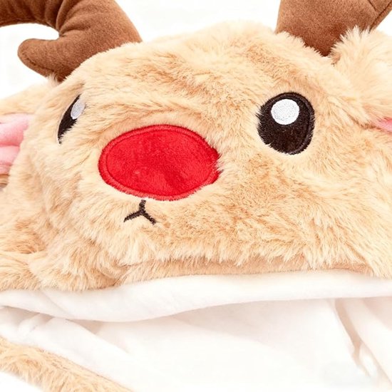Hats - Santa Hats - Plush Santa Hats - Cute Bouncy Ear Warmers - Interactive Animation Design - Suitable for Cosplay, Parties, Music Festivals, Costumes and โ image 4