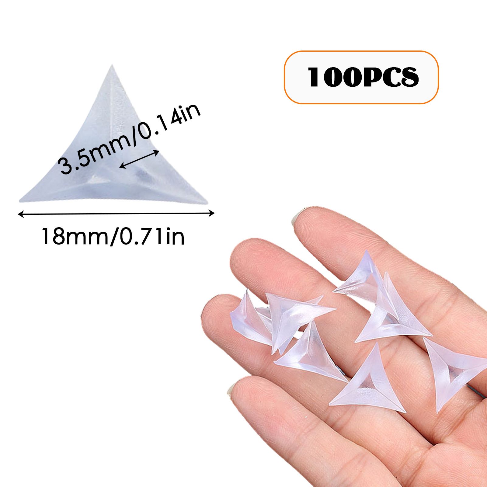 100x Stair Dust Corners, Table Corner, Corner Protector, Decorative Corner for Furniture Hardware Triangle sticker — image 2