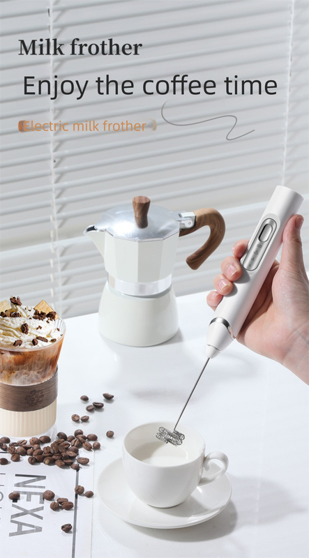 Rechargeable 3-in-1 Handheld Milk Frother Set - Electric Whisk with Egg Beater & Mixing Hook - 3 Speed Adjustable Foam Maker for Coffee, Lattes, Baking & Baby — image 2