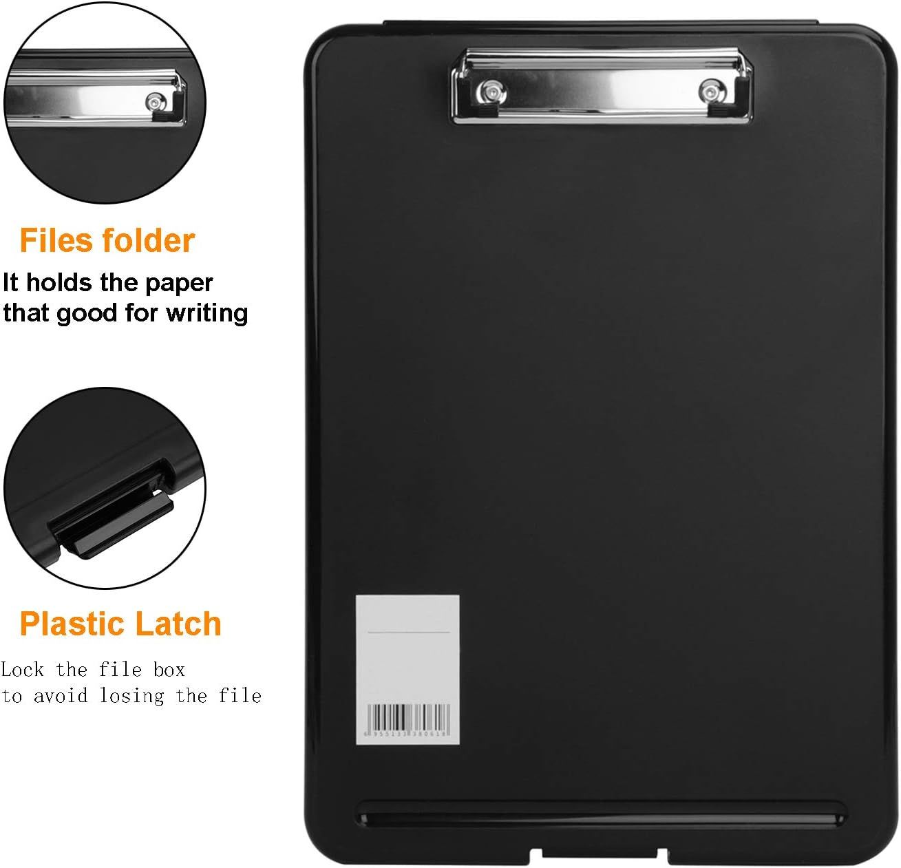A4 Heavy Duty Storage Clipboard, Writing Pad File Folders with Storage Compartment Business Office Document Holder Medical Clipboards โ image 3