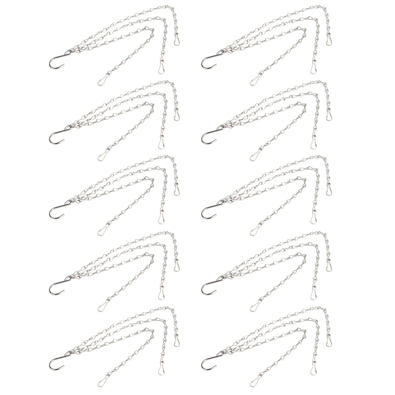 10Pcs Hanging Chain with Hooks Single 8-Strand Iron Garden Flower Pot Plant Hangers Replacement — image 2