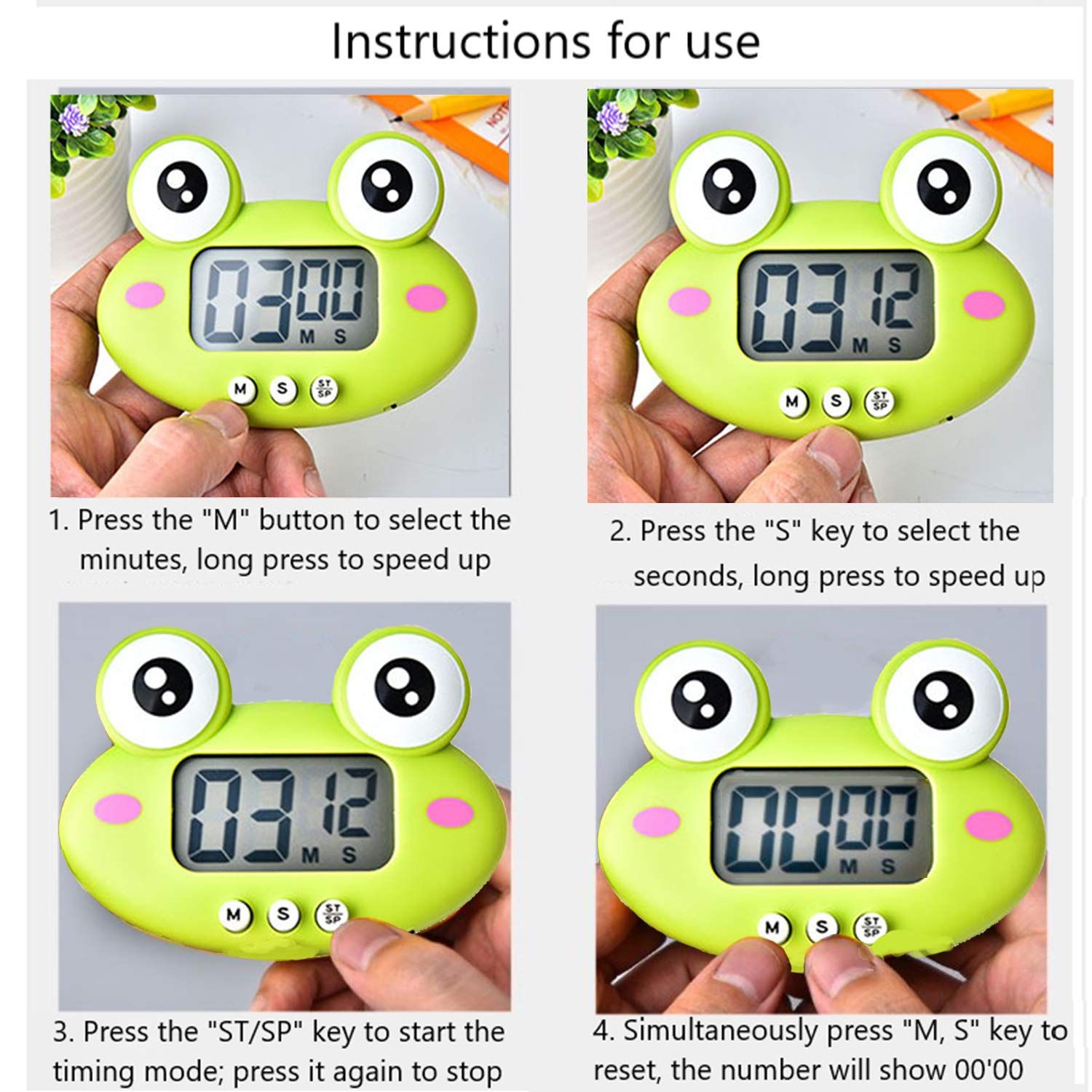 Kitchen Timer, Cute Cartoon Animal Countdown Timer, Digital Cooking Timer with Magnetic, LCD Large-Screen Visual Clock — image 5