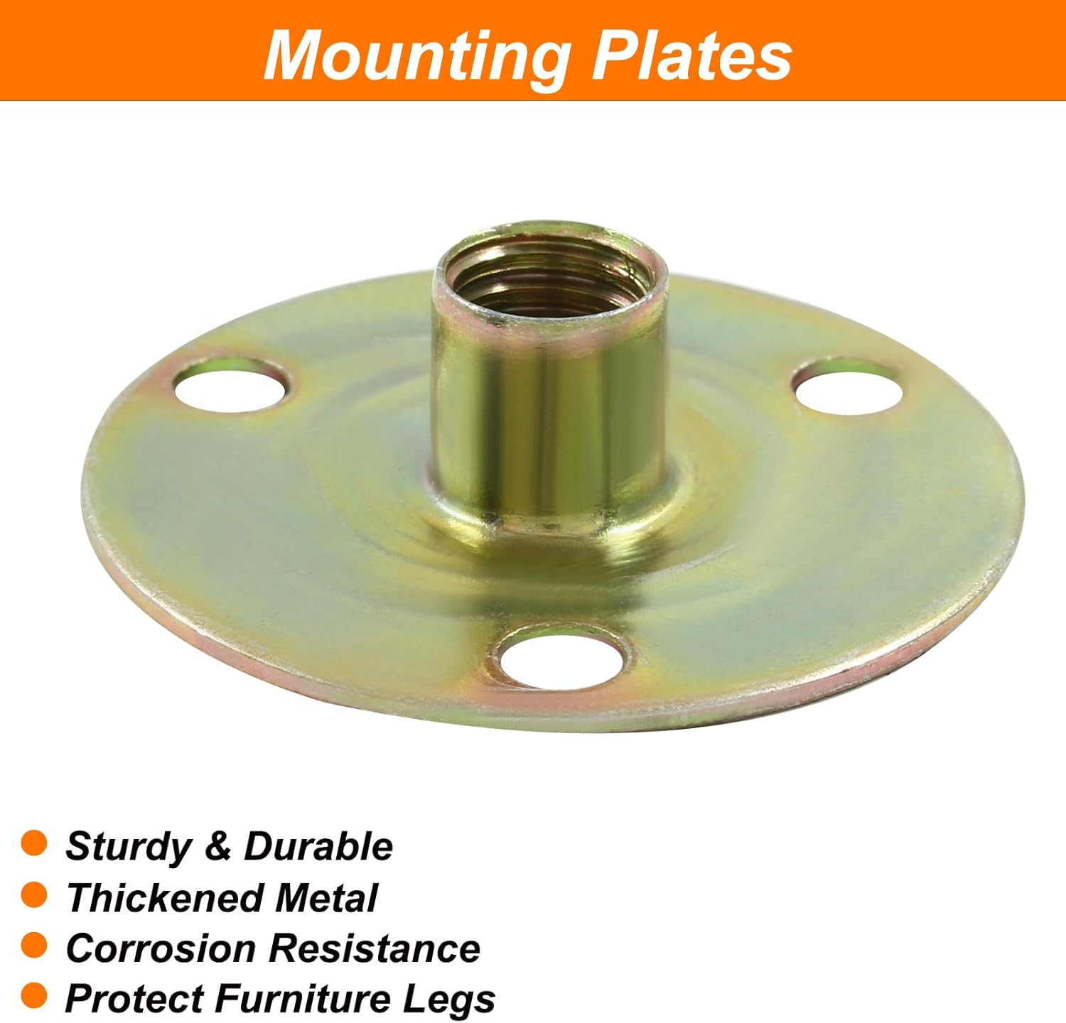 Biaungdo Furniture Leg Mounting Plates, 4 Sets 5/16 Attachment Plates with Hanger Bolts Screws for Furniture Sofa Cabinet Chair Couch Seats Strengthen Weak — image 2