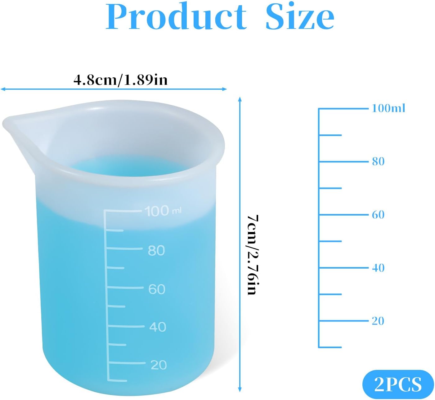 2Pcs Silicone Laundry Detergent Cup, Laundry Detergent Measuring Cup, Silicone Dispenser Cups Reusable for Liquid Flexible Washable Liquid Measuring Cups for