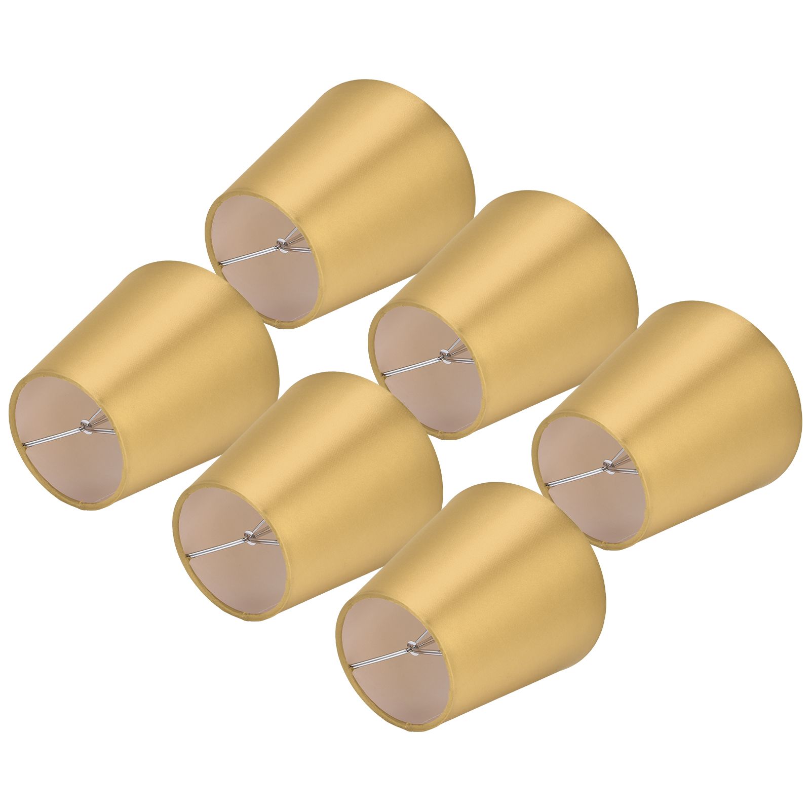 6PCS E14 Lamp Shade Fabric Lampshade Table Lamp Ceiling Lamp Shade for Bedroom Living RoomGold PX153 โ image 4
