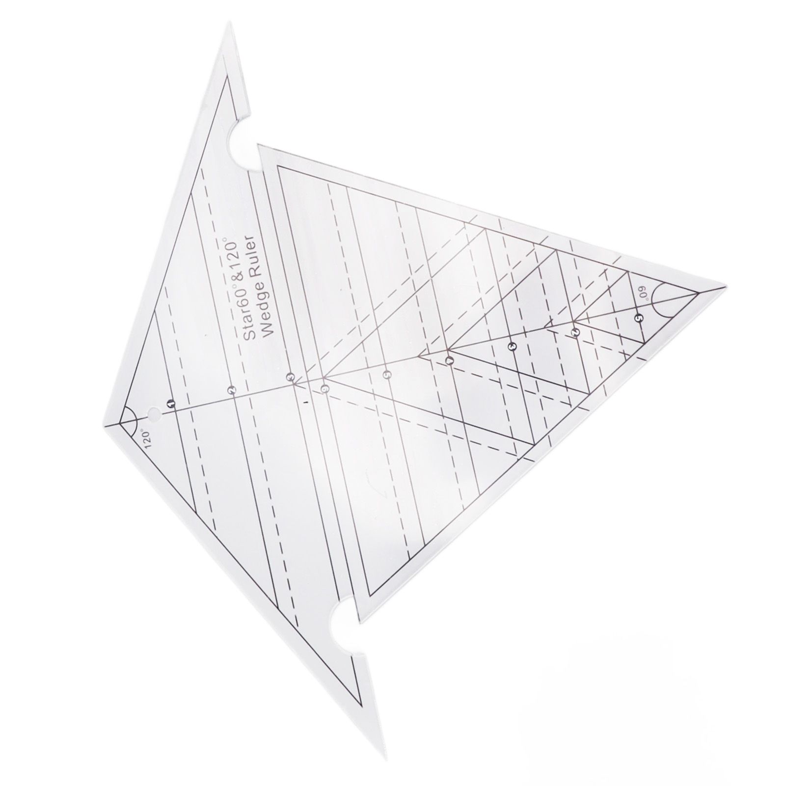 Sewing Wedge Ruler 60 Degree and 120 Degree Acrylic Transparent Precise Scale Reusable Quilting Ruler for DIY Design โ image 5