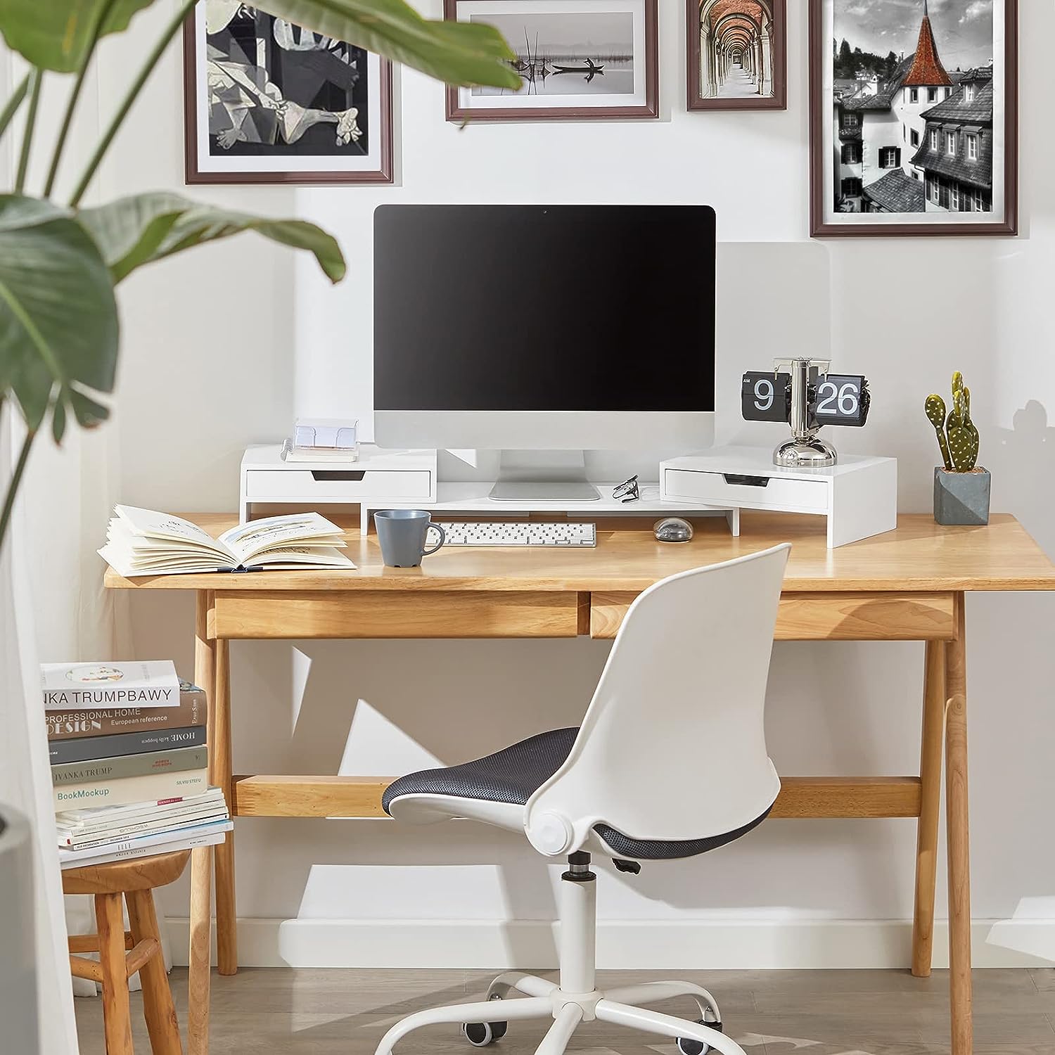 White Monitor Stand with Drawers โ image 5