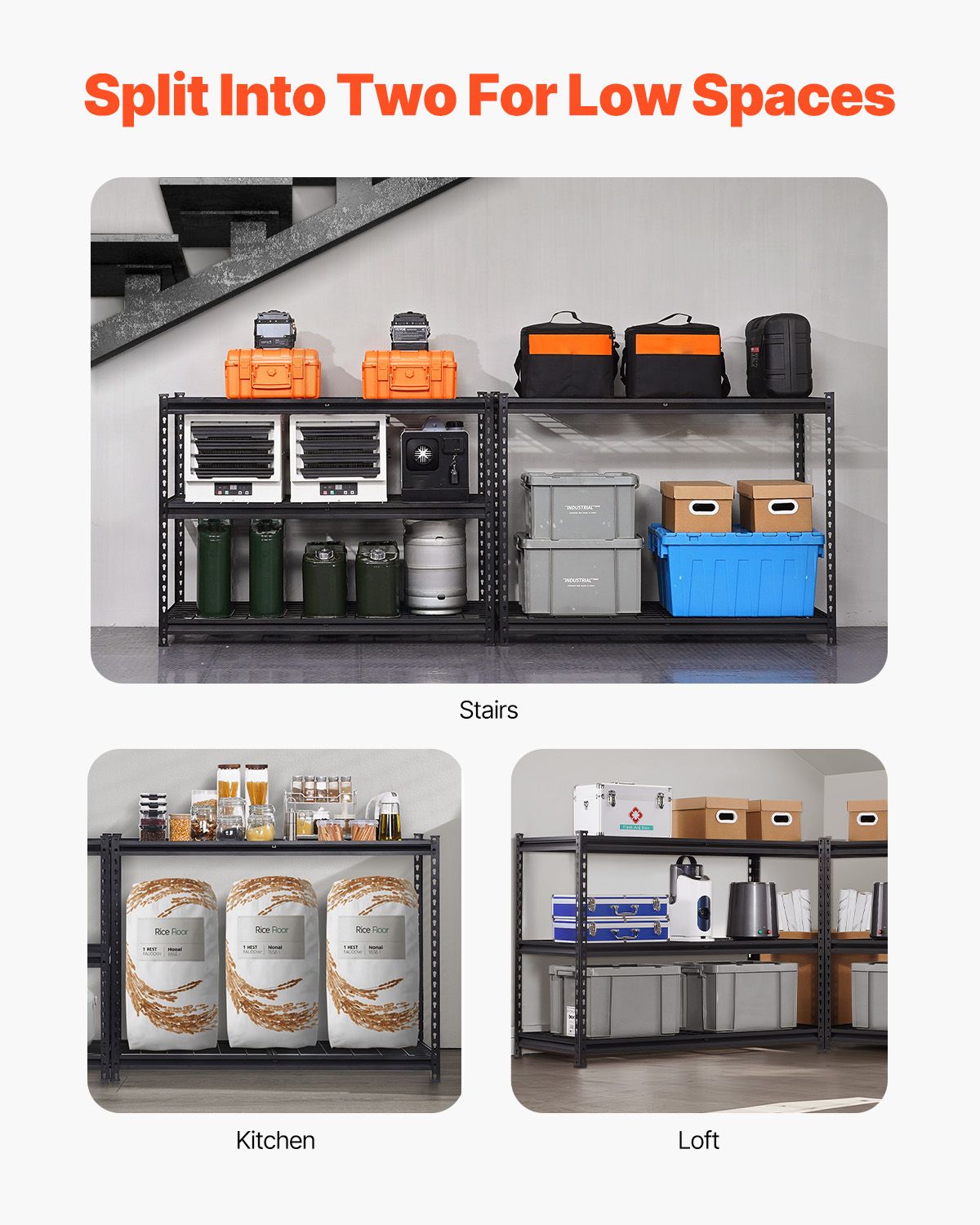 Storage Shelves, 1361 kg, 5 Tier Heavy Duty Garage Shelving, 609.6 x 1219.2 x 1828.8 mm Adjustable Metal Shelves for Industrial Shelving Unit Utility Shelf — image 4