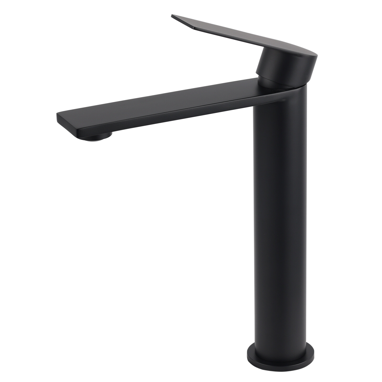 WELS Matt Black Square Tall Flat Lever Handle Basin Mixer Vanity Sink Faucet Spout — image 2