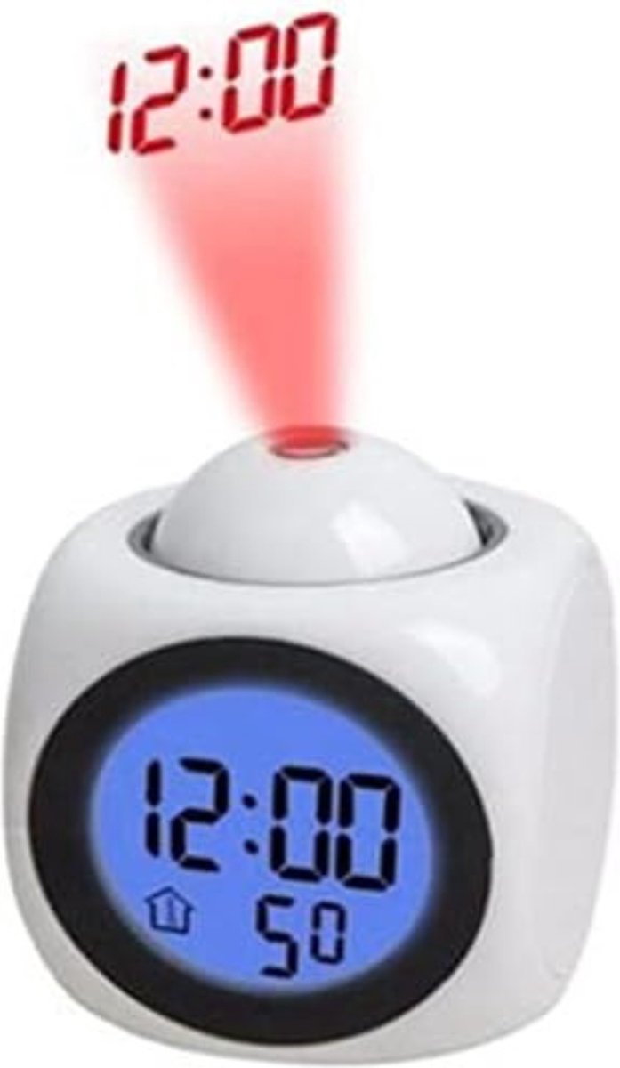 Clock radio with projection - Digital clock radio - Wit