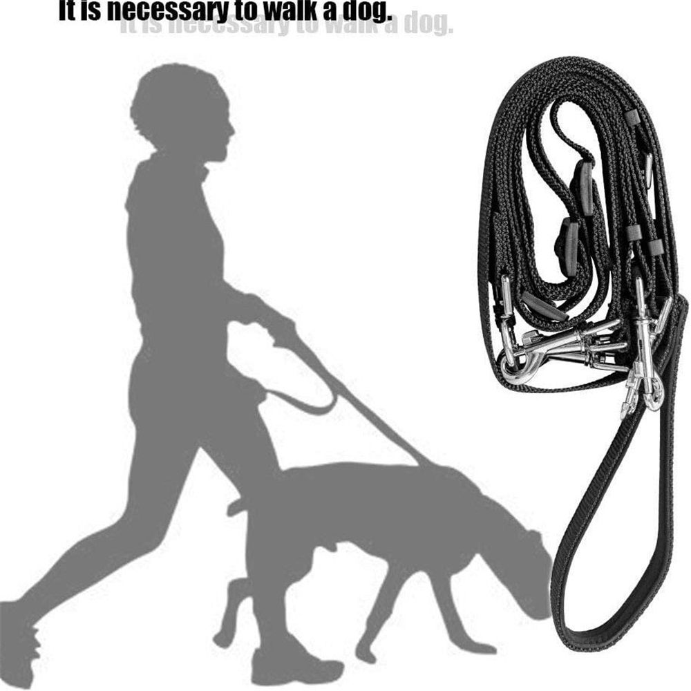 Nylon Weave Three Heads One Drag Three Dog Leash Square Round Rope Pet Traction Belt Dog Chain Strong Safety Lead — image 2