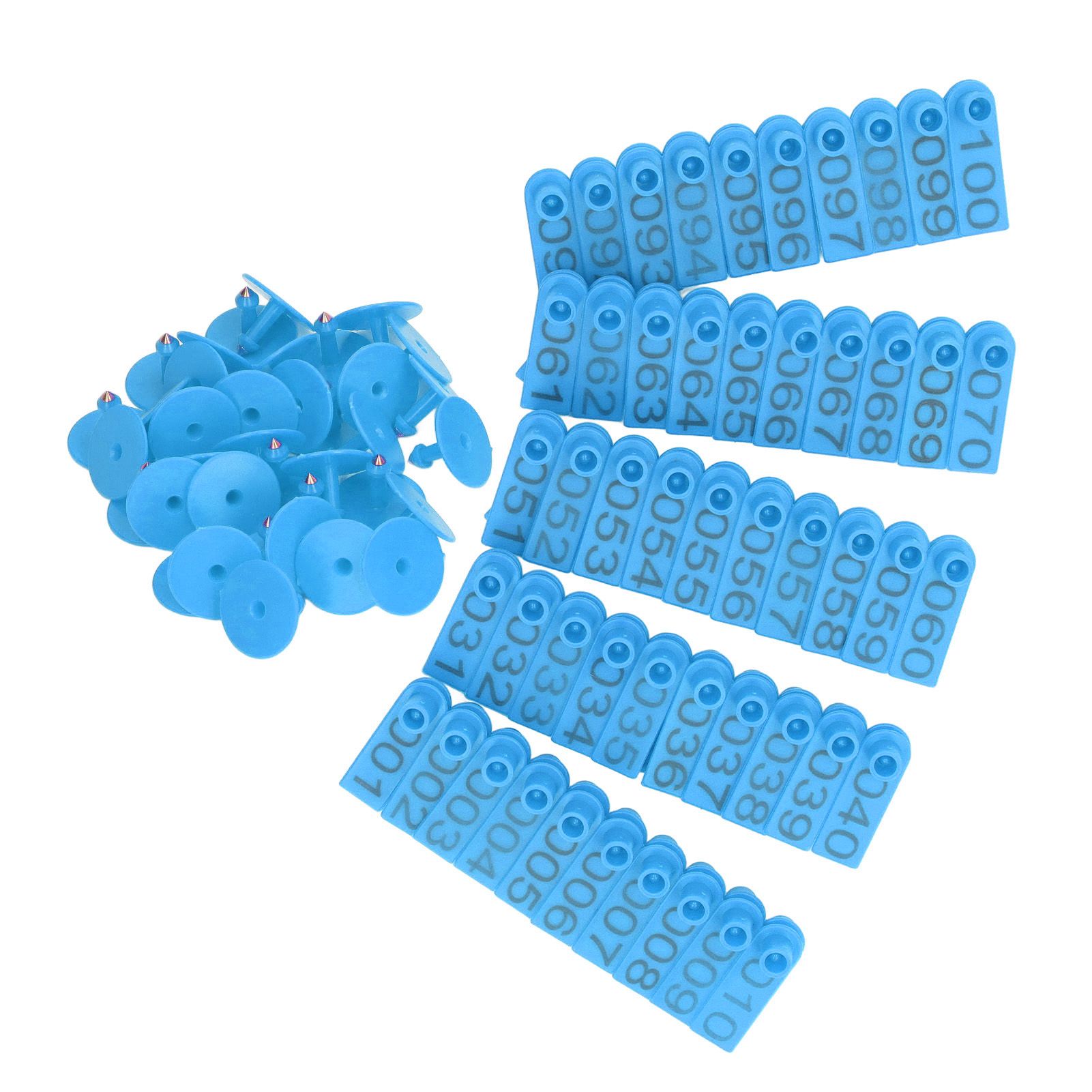 100 Sets Numbered Cattle Ear Tags Accurate Livestock Identification Card for Cow Pig Sheep Blue — image 3