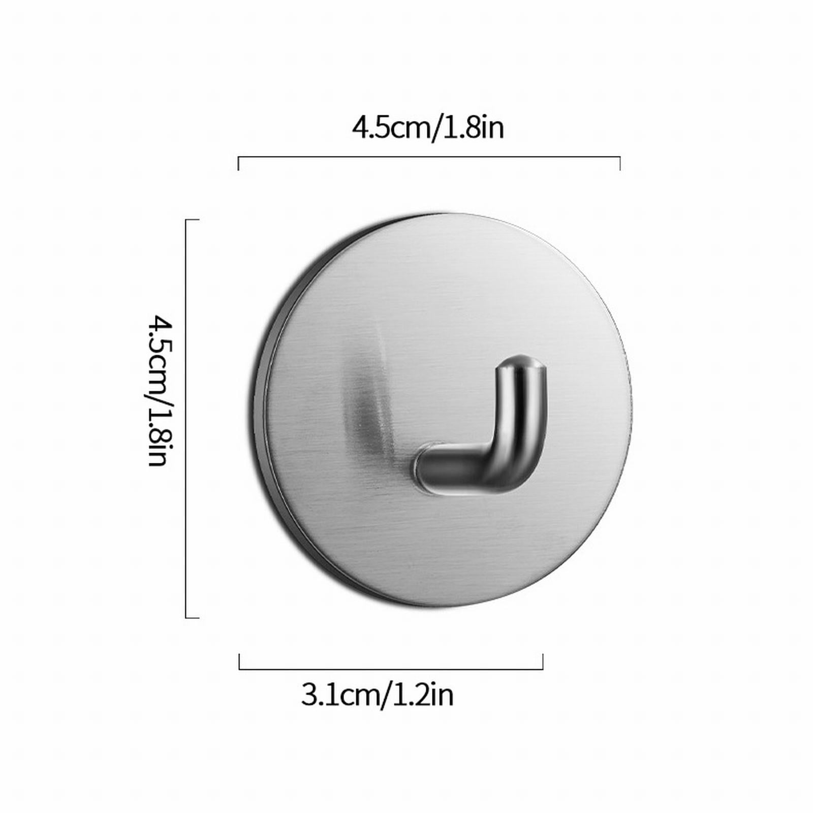 4 Pieces Waterproof Adhesive Wall Hooks for Hanging Loofah, Towels Clothes for Bathroom Removable Stainless Steel, Silver, 4.6 x 4.6 cm โ image 3