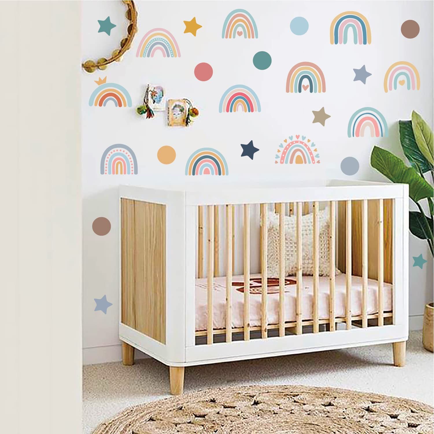 Rainbow Star Dot Wall Decal Stickers for Boys Girls Kids Bedroom Removable Rainbow Wall Stickers for Nursery Room DIY Decorations — image 4