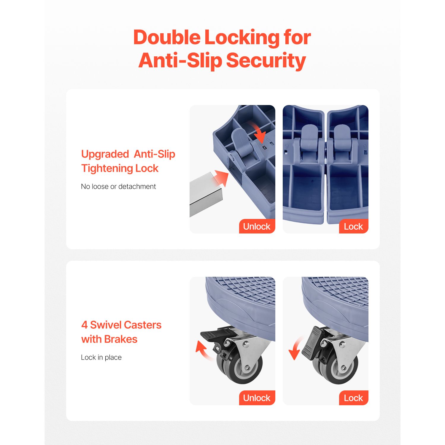 Trash Can Dolly with 4 Lockable Wheels, 440lbs Weight Capacity, Round Trash Can Roller Base, 15-22.8 in Adjustable, Heavy Duty Drum Dolly Plant Caddy — image 4