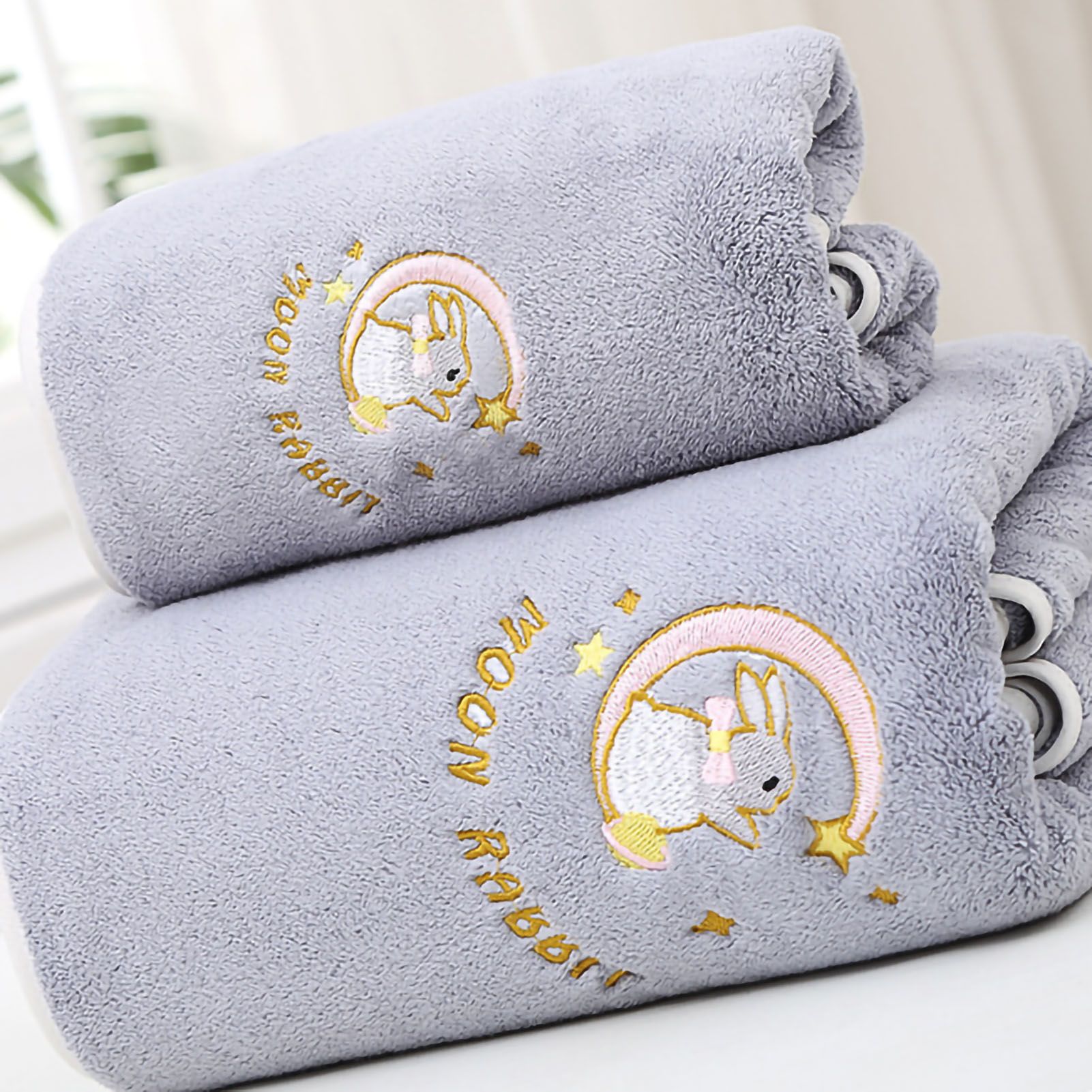 Bath Towel Coral Fleece Water Absorption Soft Thicken Shower Towel for Home Beach Grey 70x140 โ image 2