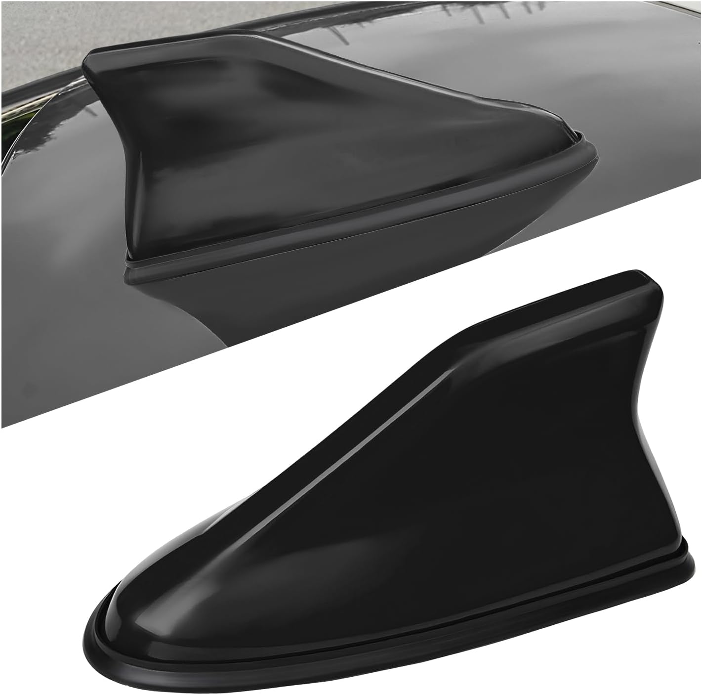 Shark Fin Antenna Cover for Car, Auto AM/FM Radio Signal Base Top Roof Aerial Cover with Adhesive Tape, Fashionable Shark Antenna Base Universal Replacement