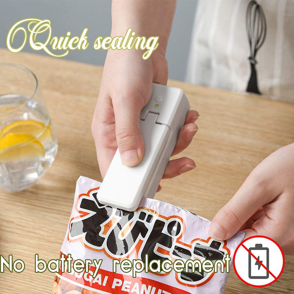 Portable Sealing Machine, Heating Bag Sealer Mini for Food, USB Rechargeable Quick Heat Plastic Chip Snack Fresh Bags — image 3