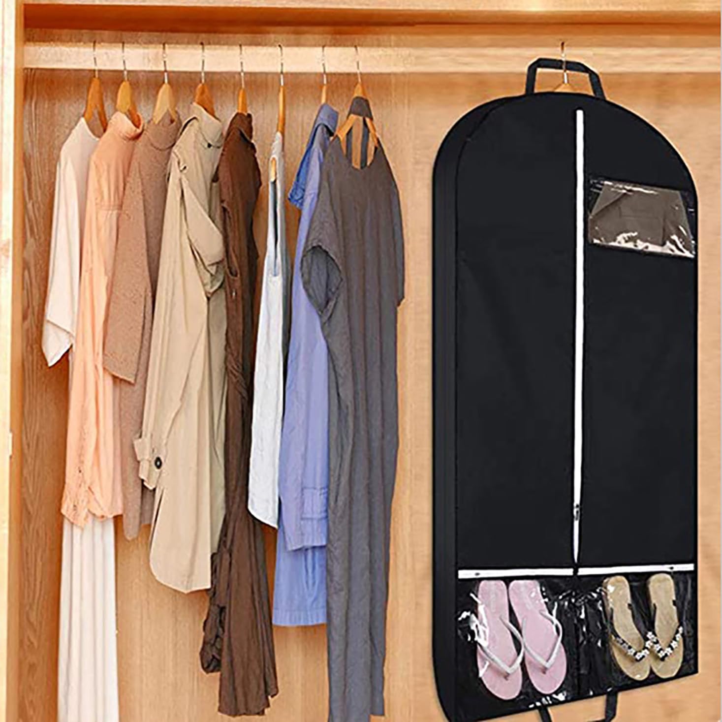 Garment Bags Hanging Clothes Travel, 50.4 Inch Long Suit Bags Cover for Women Dresses and Men Coats — image 6