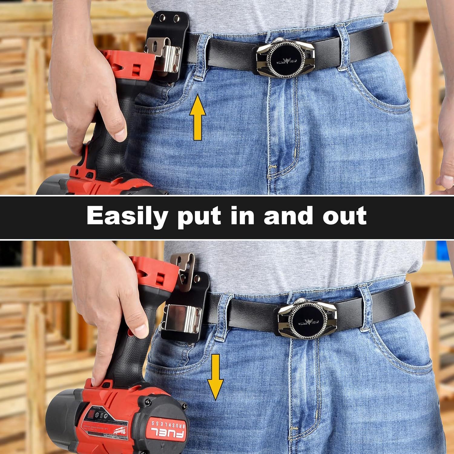 Low-Profile Drill Belt Clip for Cordless Drill, Heavy-Duty Drill Belt Holder Hook Holster for Impact Driver, Nail Gun โ image 3