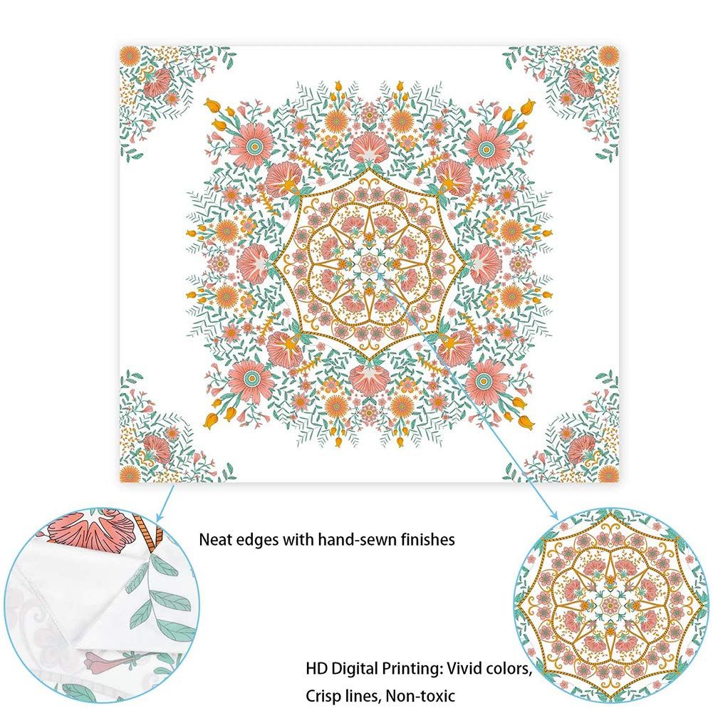 Mandala Tapestry Wall Hanging Flower Psychedelic Tapestry Wall Hanging Decor for Living Room Bedroom Bohemian Plant Print β image 5