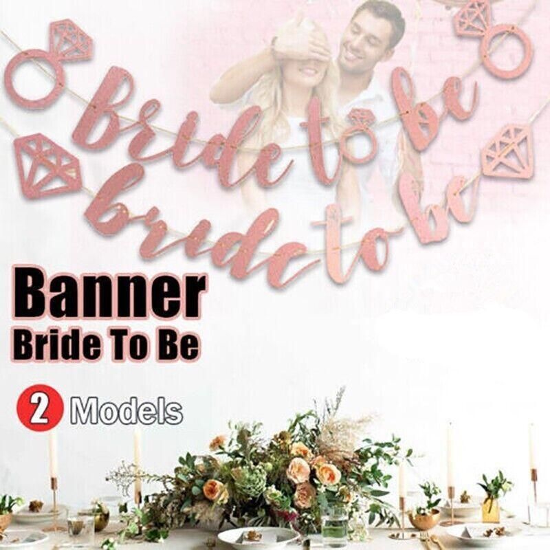 Bride To Be Rose Gold Banner Diamond Wedding Bridal Shower Hens Party Decoration - Diamond Ring โ image 2