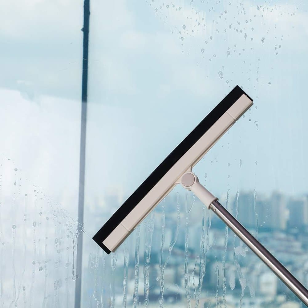 95 cm Floor Scraper with Telescopic Handle, Rotatable for Wet and Dry Use, Beige โ image 4