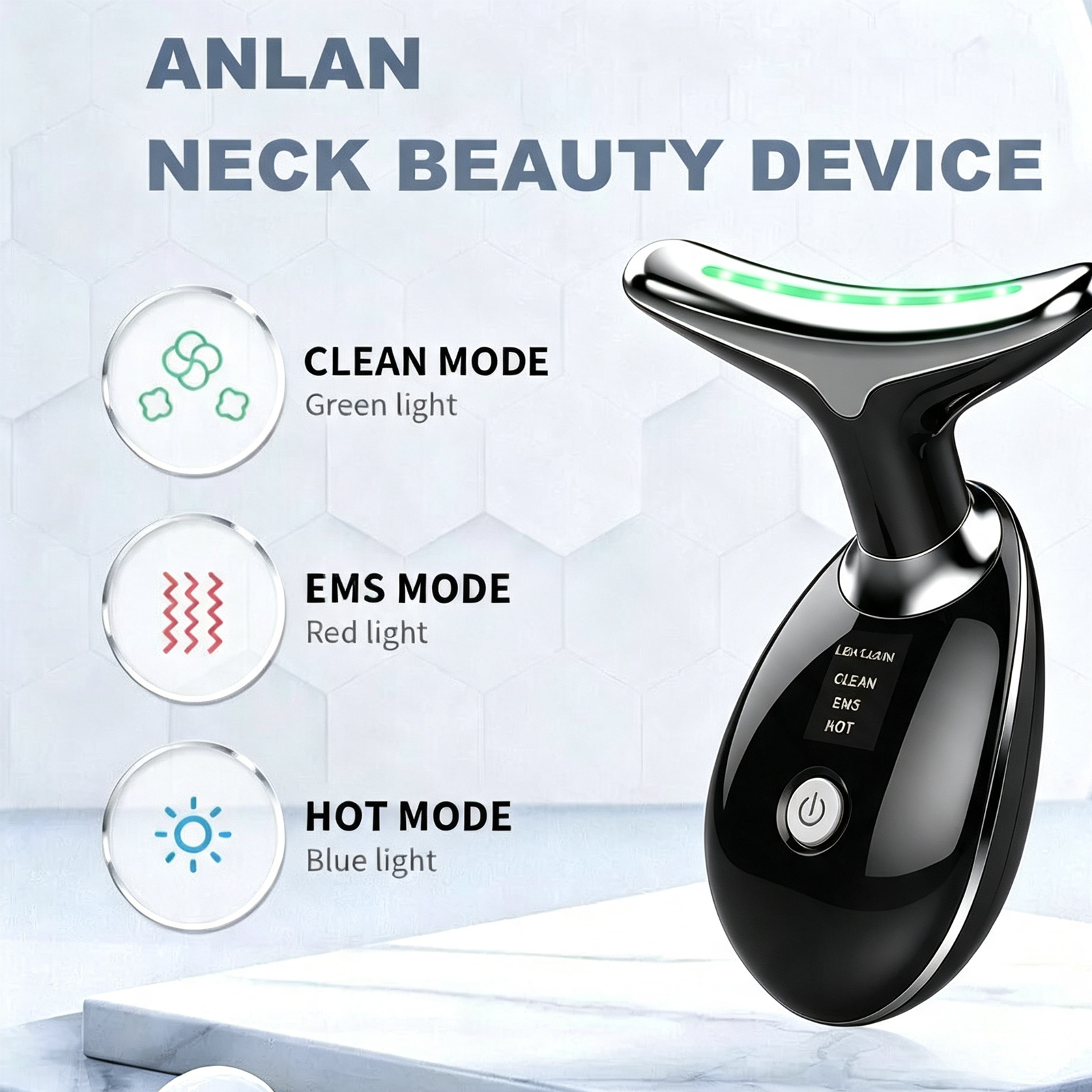 Rejuvenation Massager Neck Anti Wrinkle Face Beauty Device Skin Lifting Tighten Black — image 5