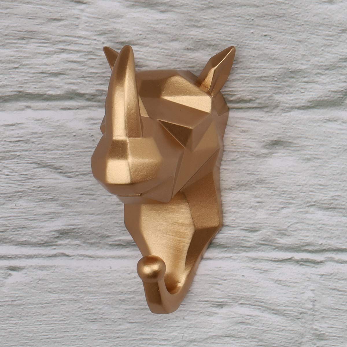 Animal Hook Wall Mounted Coat Scarf Bag Key Hat Robe Rack Creative Gift Resin Rhinoceros Head Crafts — image 5