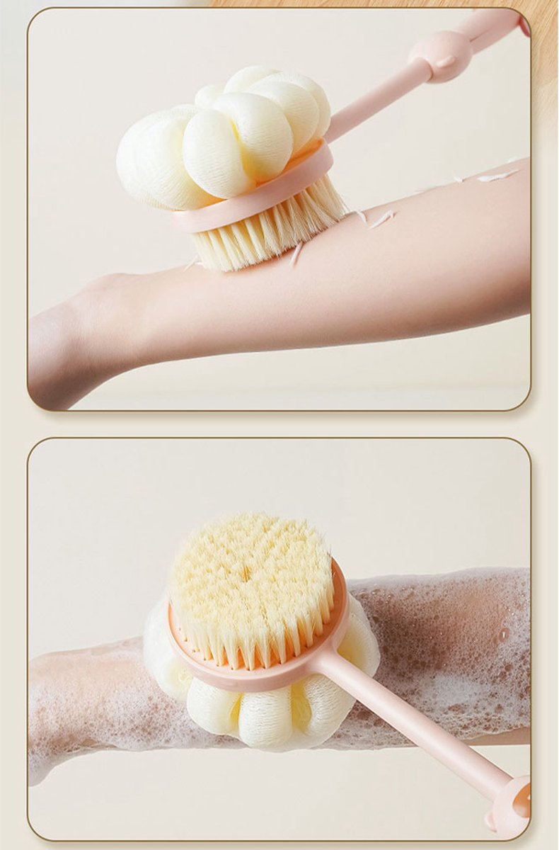 Bath Brush - 3 Pieces - Back Brush Shower with Long Handle - Body Brush - Double-Sided - Massage - Rich Lather - Back Scrubber - Shower Brush - Back Brush — image 2