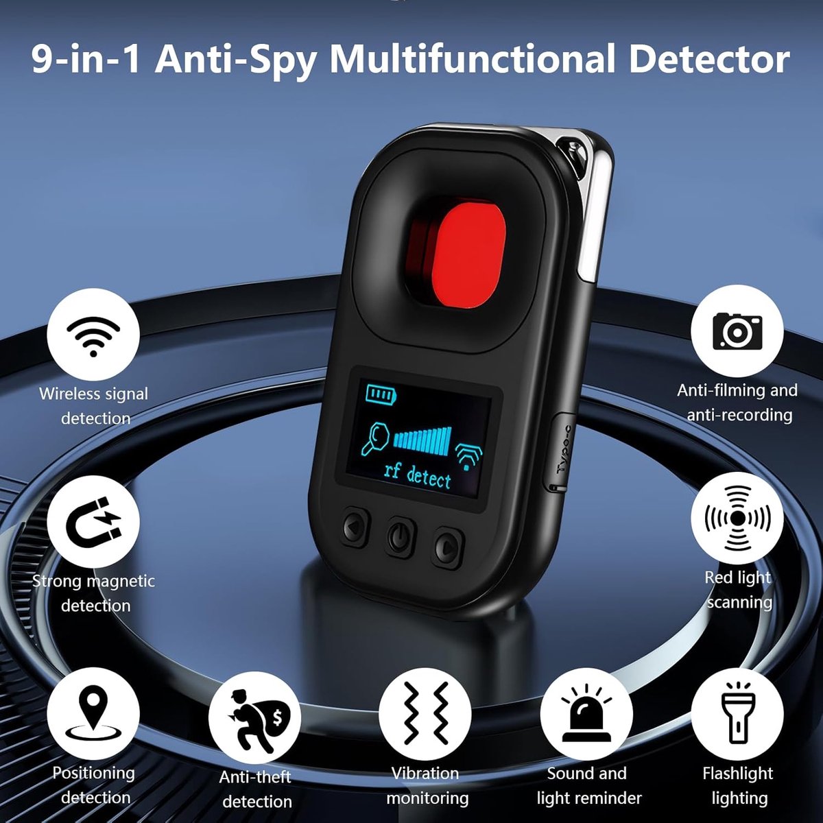 Camera detector - spy camera - hidden camera detector - listening device detector - insect and GPS tracker detector - 4 modes - rechargeable - camera detector โ image 4