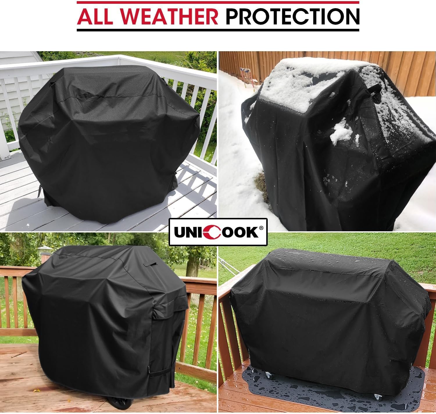 Heavy Duty Waterproof Barbecue Gas Grill Cover, 65-inch BBQ Cover, Special Fade and UV Resistant Material, Durable and Convenient, Fits Grills of Weber — image 2