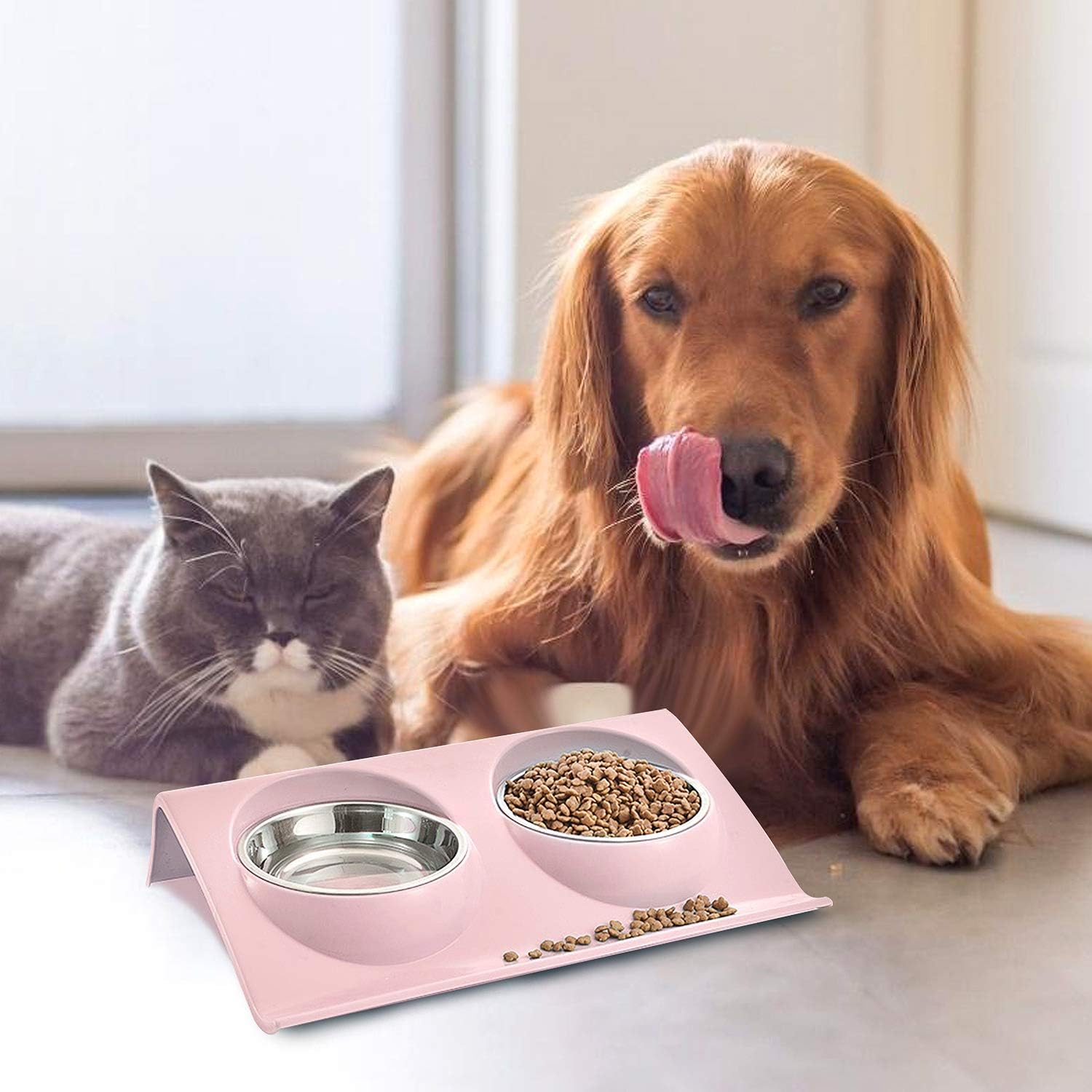 stainless steel cat bowl set — image 5