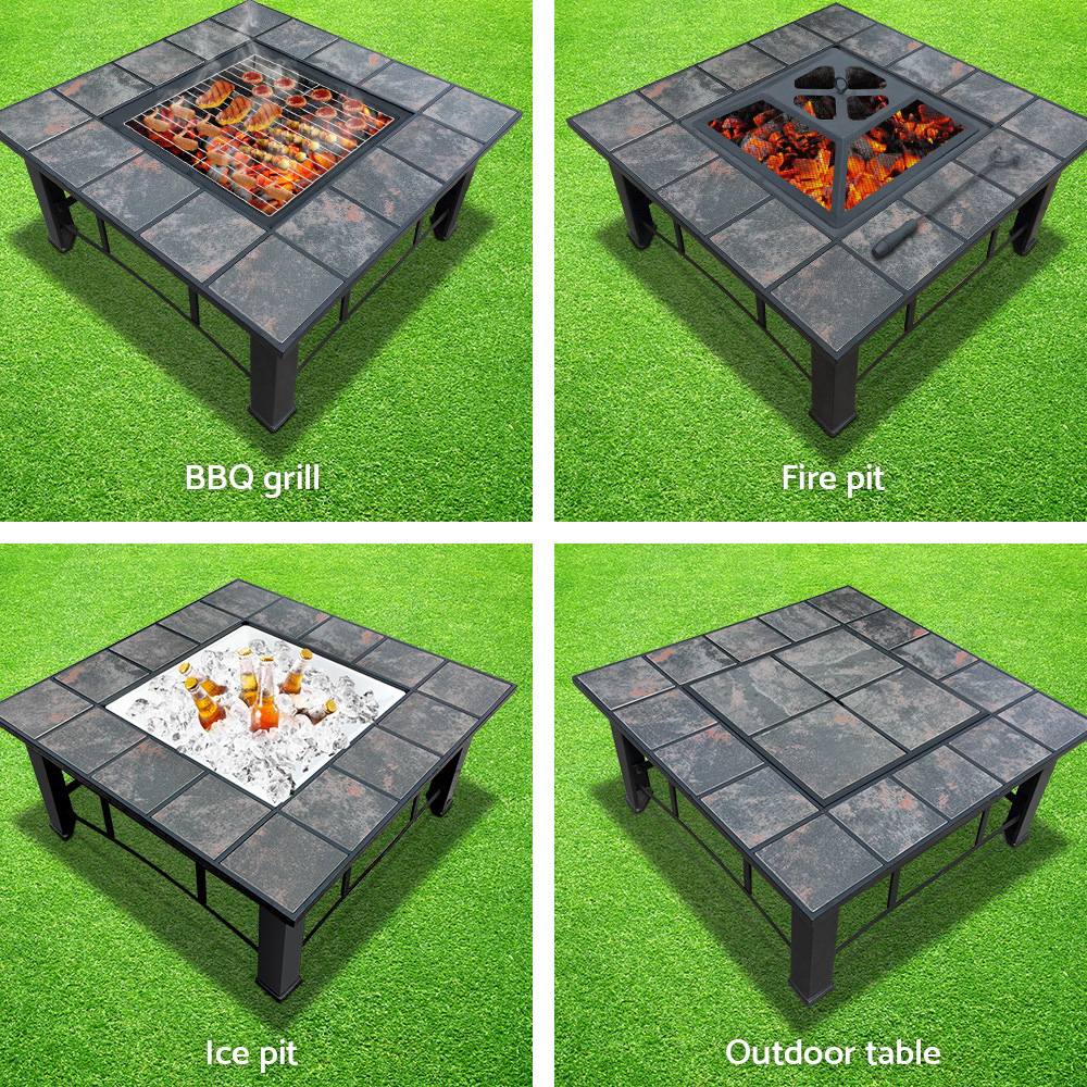 Grillz Fire Pit BBQ Grill Ice Bucket 4-In-1 Table — image 4