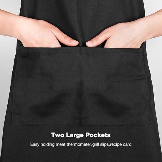 Apron - 1 piece - Cooking apron - Cotton Apron - Work apron - Black cotton apron — image 5